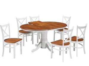 Dining Set with Extendable Table and 4 Chairs in White Oak by Divano